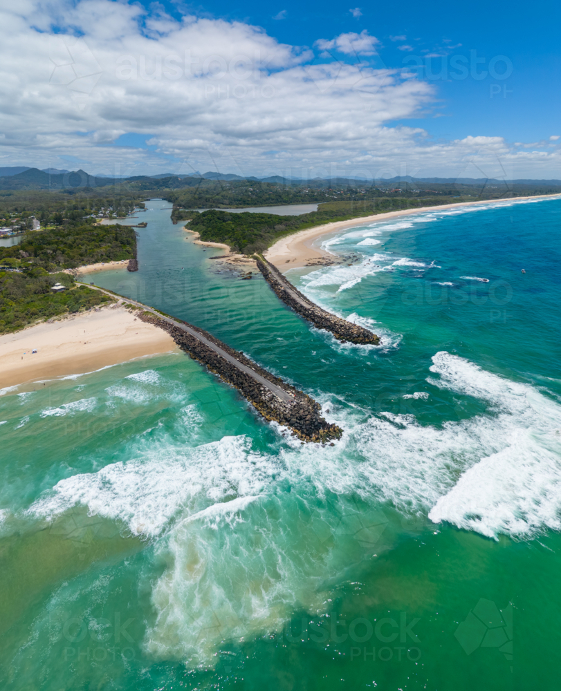 Aerial view of Brunswick Heads - Australian Stock Image