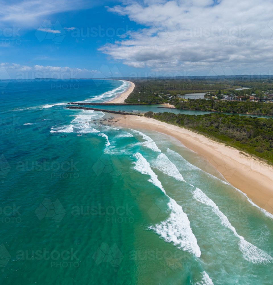 Aerial view of Brunswick Heads - Australian Stock Image