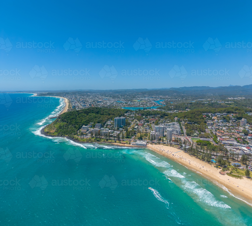 Aerial view of Burleigh Heads - Australian Stock Image