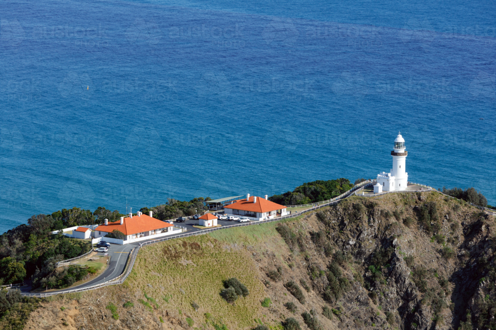 Aerial view of Byron Bay Lighthouse - Australian Stock Image