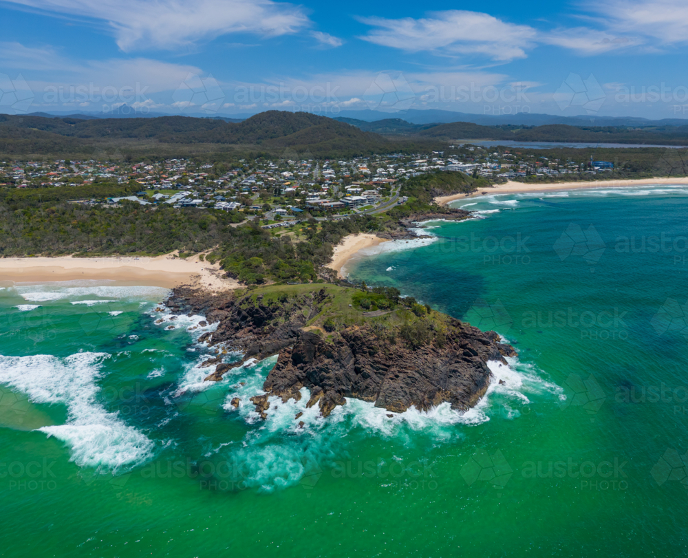 Aerial view of Cabarita Beach on the far North Coast, New South Wales, Australia - Australian Stock Image
