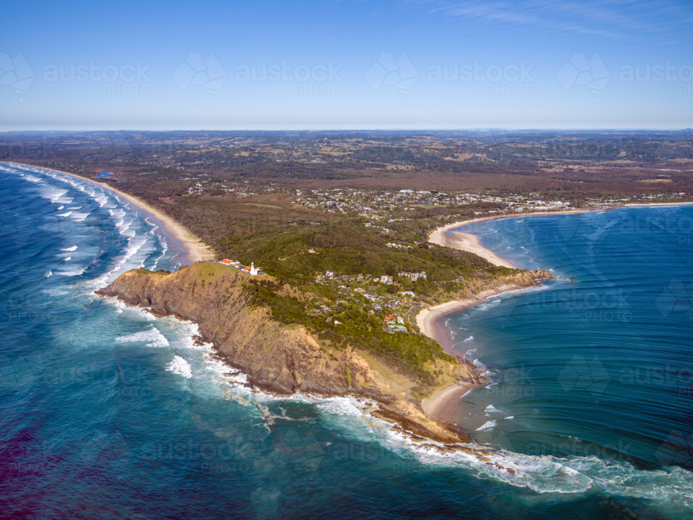 Aerial view of Cape Byron and Byron Bay - Australian Stock Image