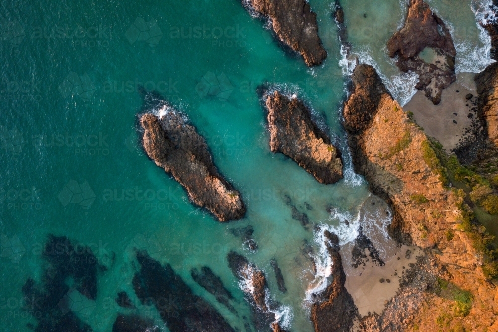 Aerial view of Cathedral Rocks - Australian Stock Image