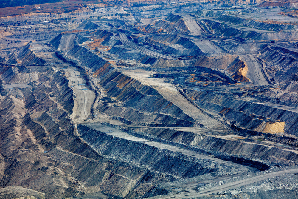 Aerial view of coal mining - Australian Stock Image