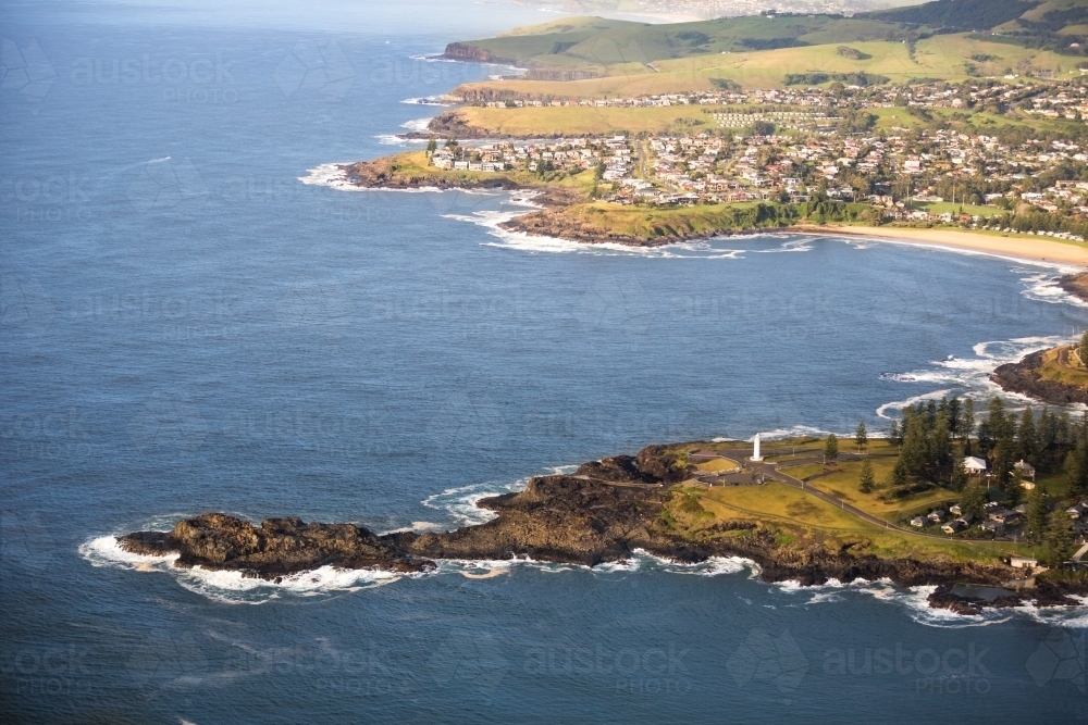 Aerial view of coastal town of Kiama - Australian Stock Image