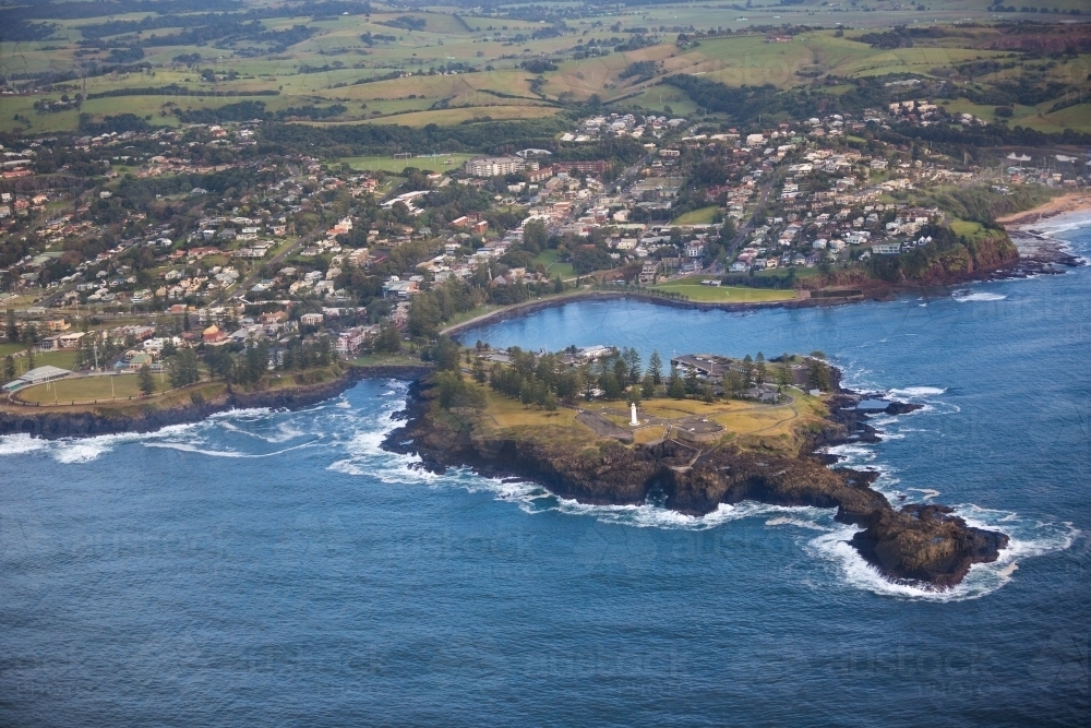 Aerial view of coastal town of Kiama - Australian Stock Image