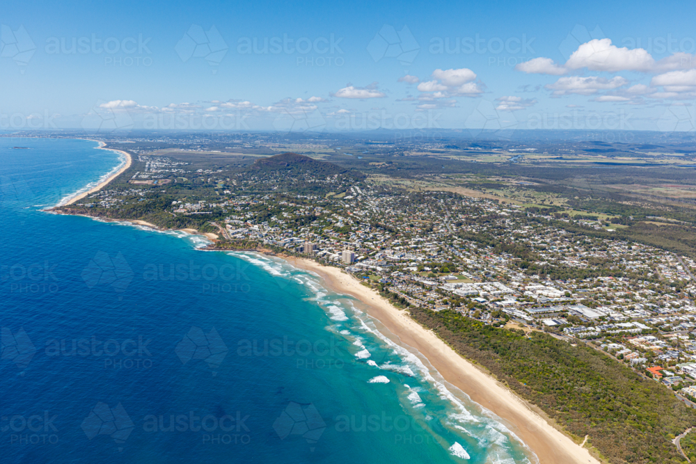 Aerial view of Coolum - Australian Stock Image