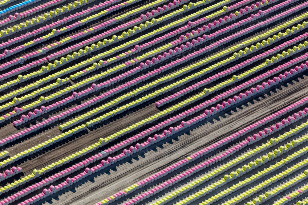 Aerial view of cotton bales - Australian Stock Image
