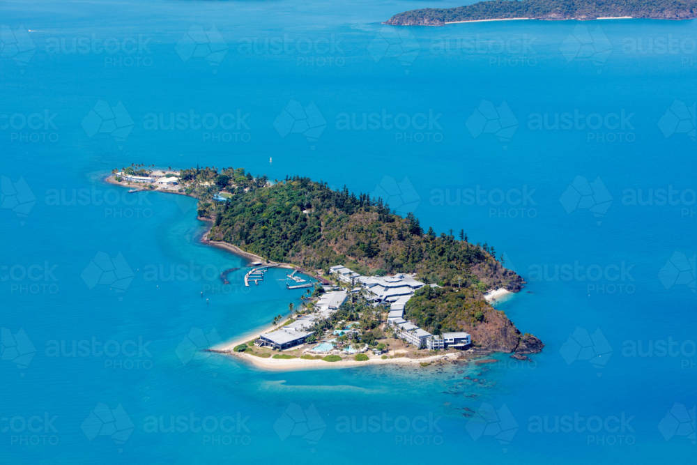Aerial view of Daydream Island - Australian Stock Image