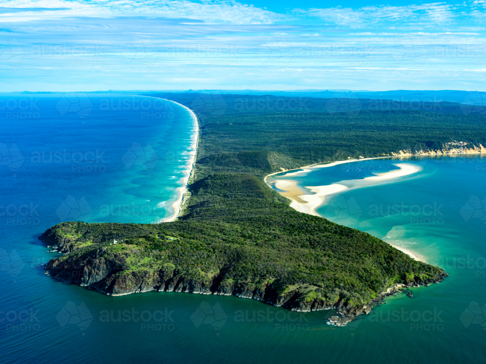 Aerial view of Double Island Point, Queensland - Australian Stock Image