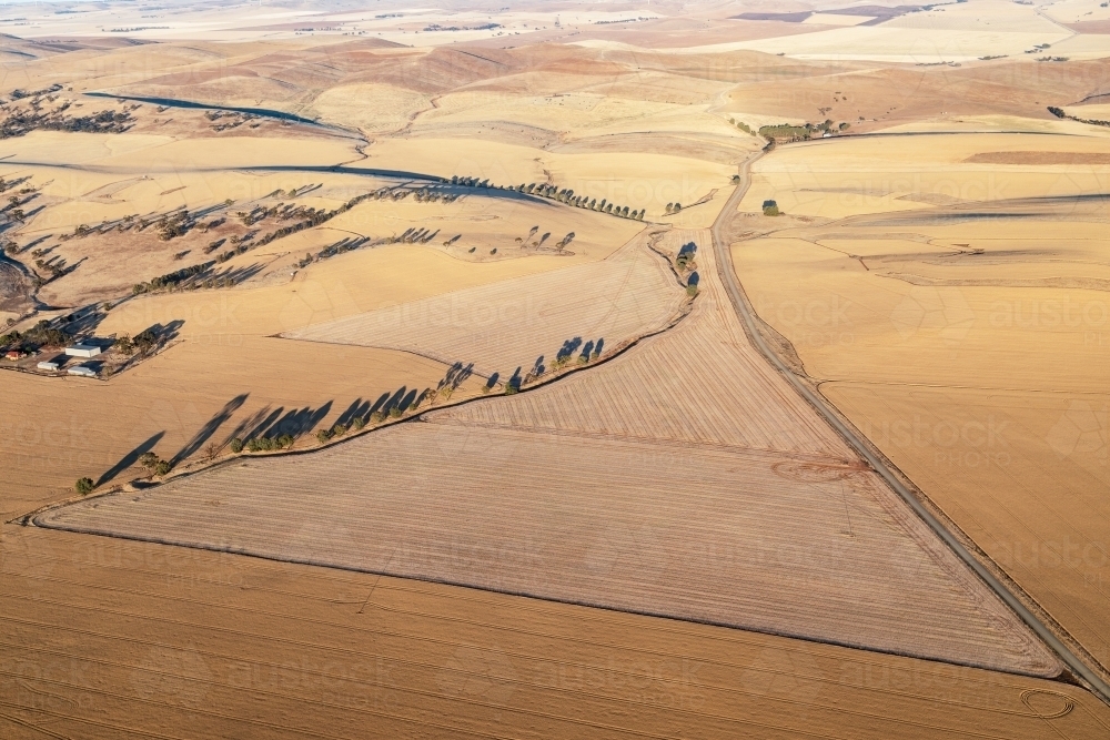aerial view of farmland in summer - Australian Stock Image