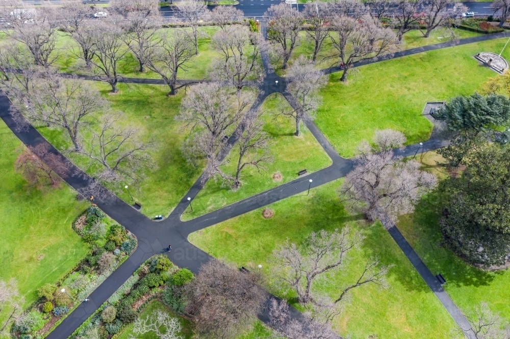 Image of Aerial view of Flagstaff Gardens, inner city Melbourne