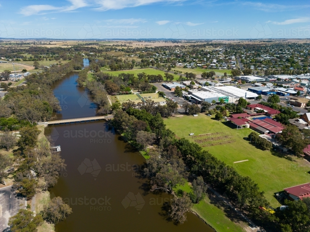 Aerial view of Forbes in regional New South Wales - Australian Stock Image
