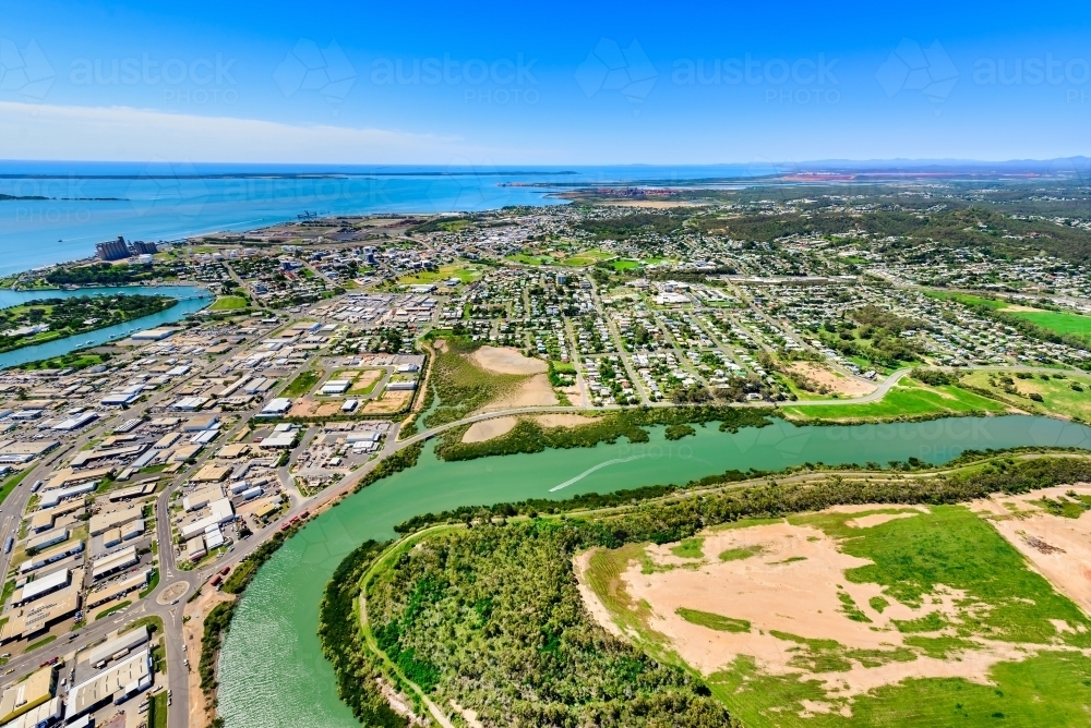 Image of Aerial view of Gladstone from Callemondah area, Queensland
