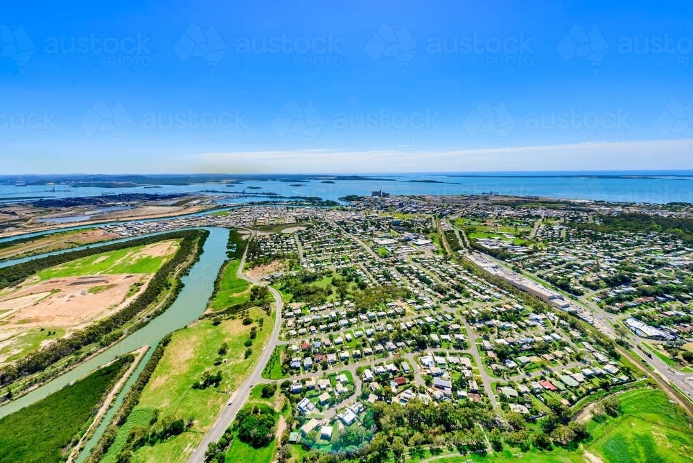 Image of Aerial view of Gladstone from Clinton area, Queensland