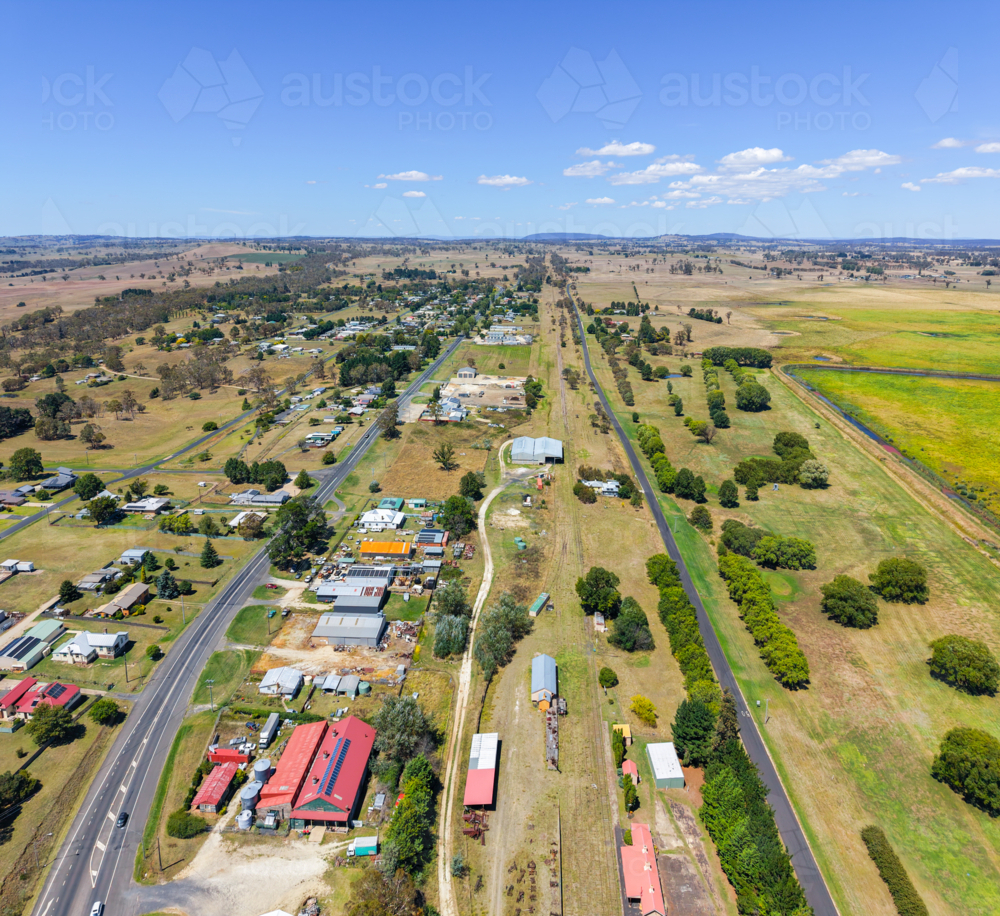 Aerial view of Guyra - Australian Stock Image