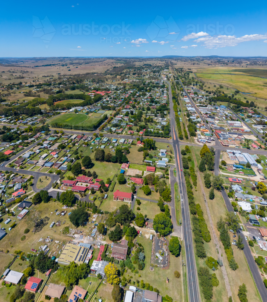 Aerial view of Guyra - Australian Stock Image