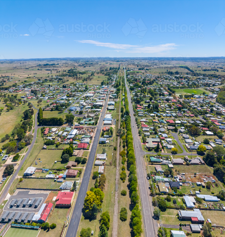Aerial view of Guyra in New South Wales - Australian Stock Image
