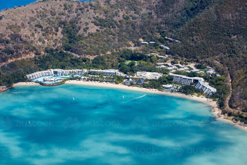 Aerial view of Hayman Island, Whitsundays - Australian Stock Image