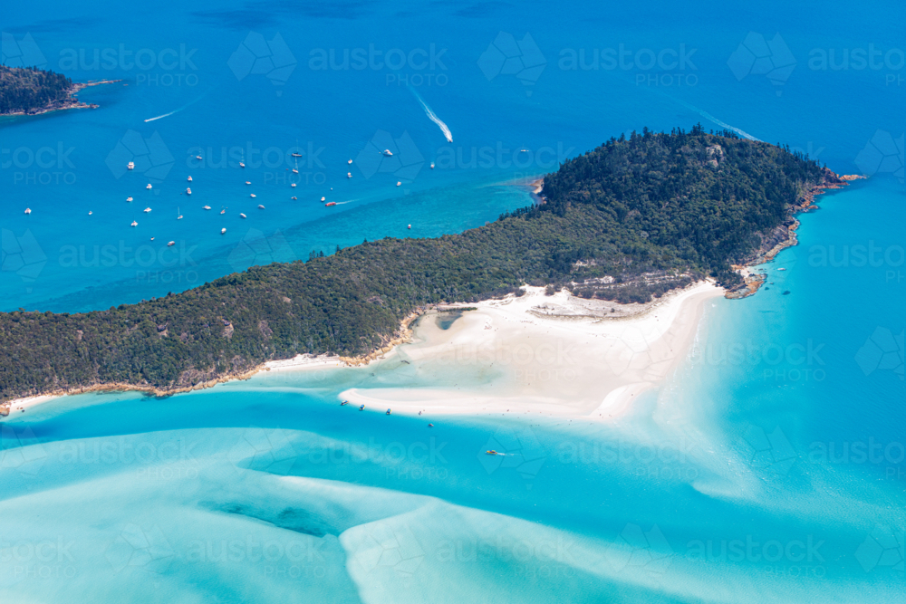Aerial view of Hill Inlet and Whitehaven Beach - Australian Stock Image