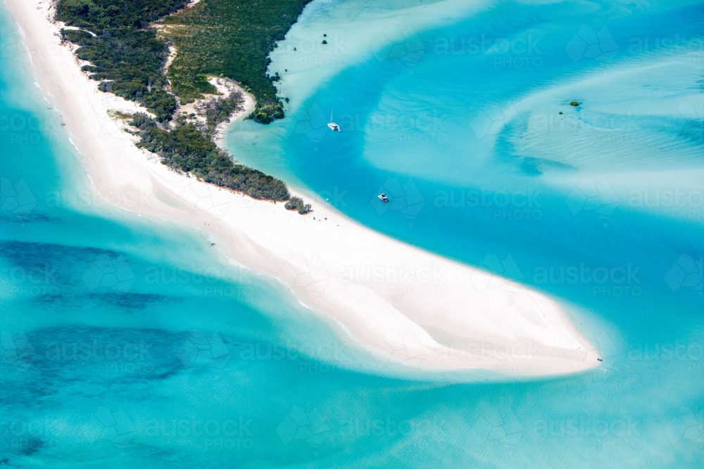 Aerial view of Hill Inlet and Whitehaven Beach - Australian Stock Image