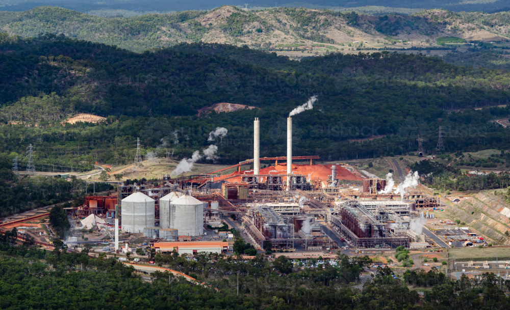 Aerial view of Industrial site in Gladstone - Australian Stock Image