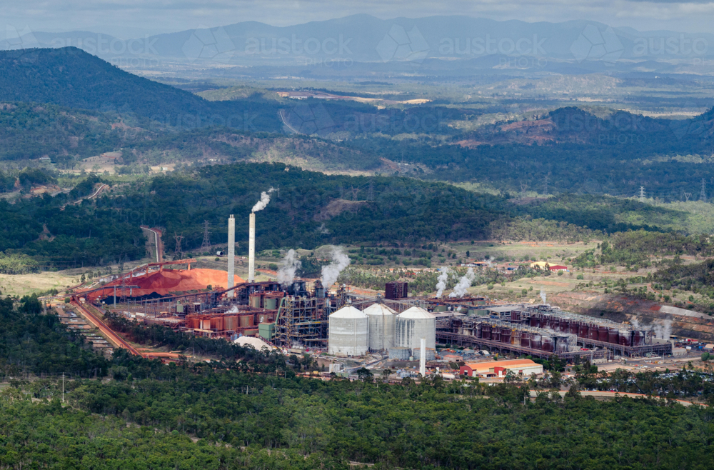 Aerial view of Industrial site in Gladstone - Australian Stock Image
