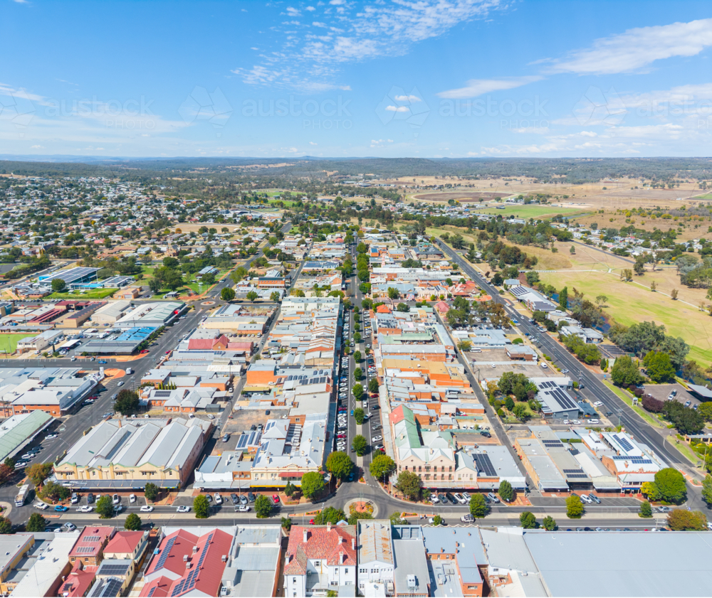 Aerial view of Inverell - Australian Stock Image