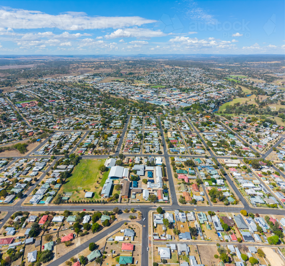 Aerial view of Inverell - Australian Stock Image