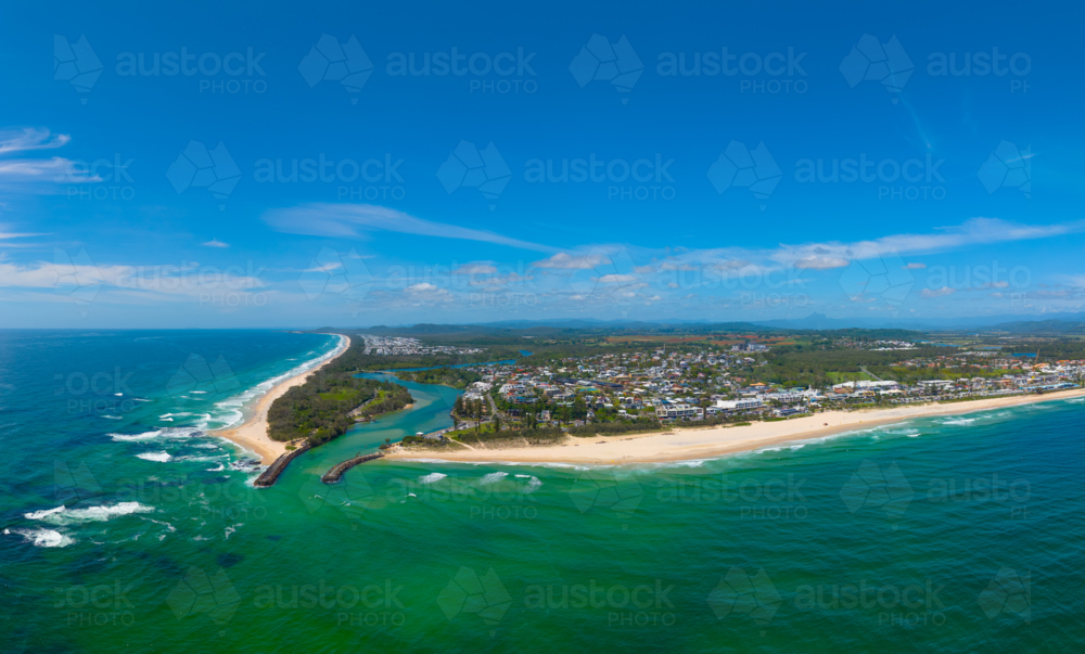 Aerial view of Kingscliff on the Far nort coast of New South Wales - Australian Stock Image