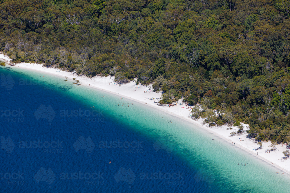 Aerial View of Lake McKenzie - Australian Stock Image