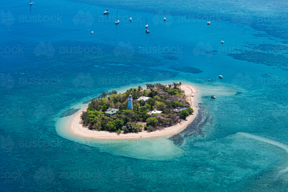 Aerial view of Low Isles - Australian Stock Image