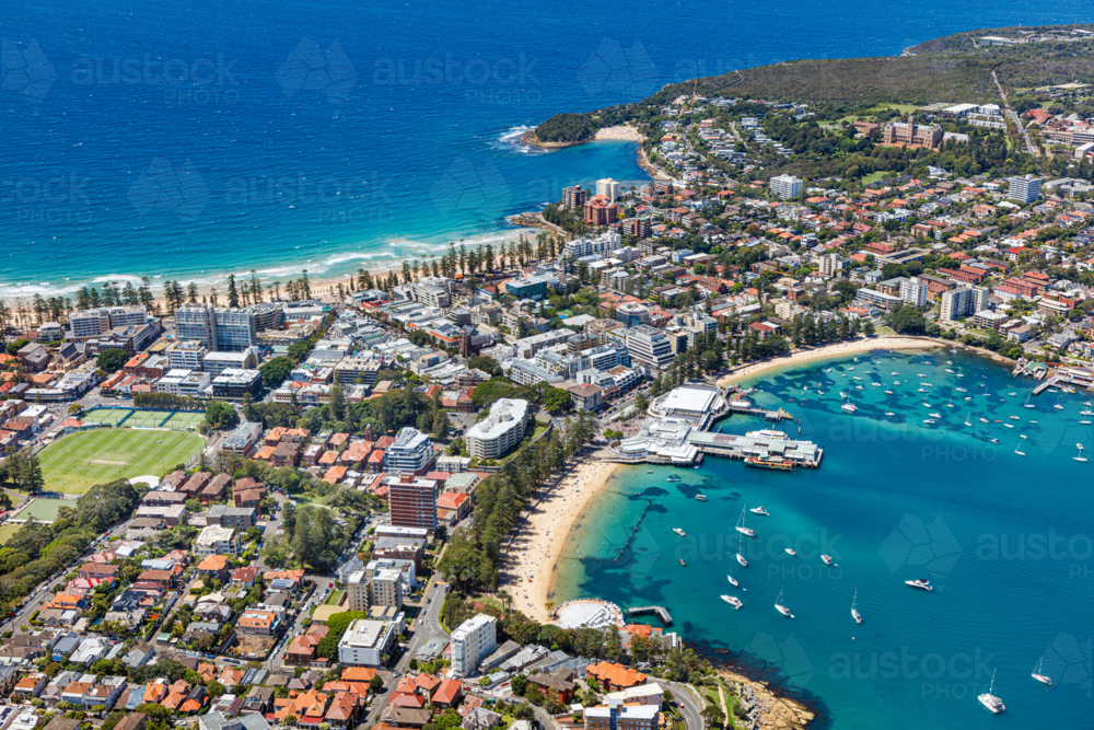 Aerial view of Manly, New South Wales, Australia - Australian Stock Image
