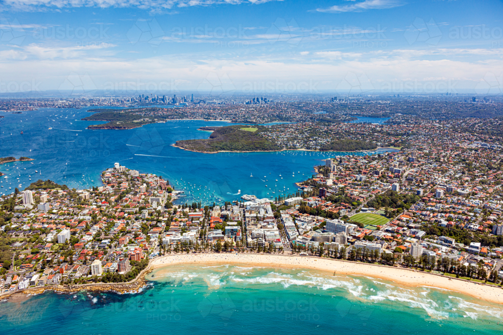 Aerial view of Manly, New South Wales, Australia - Australian Stock Image
