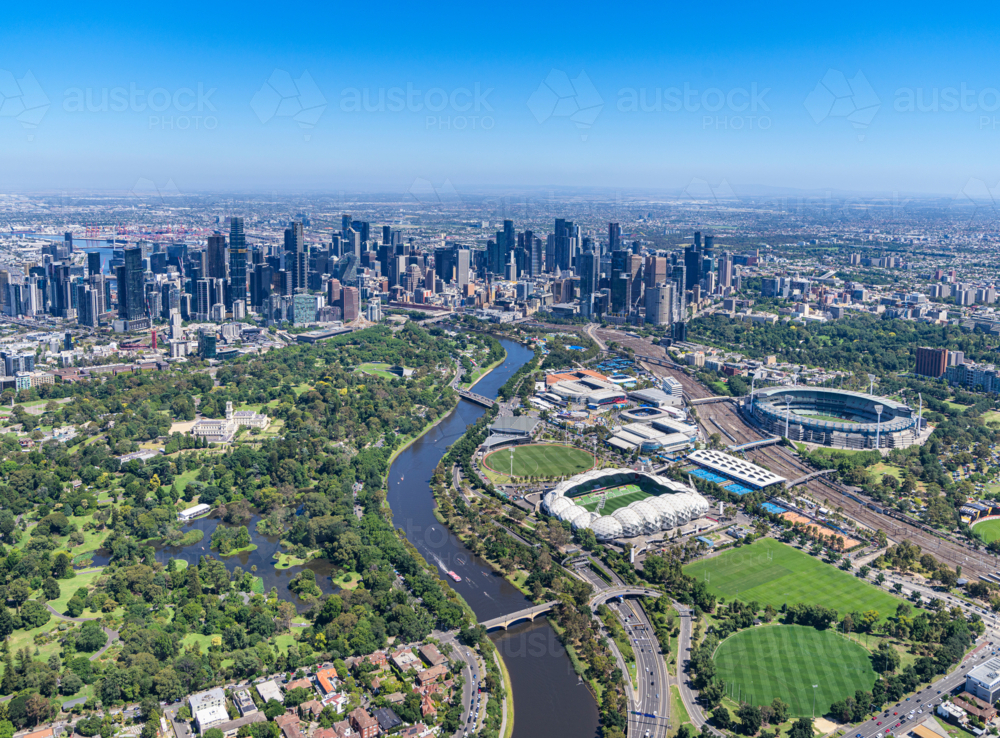 Aerial view of Melbourne, Victoria - Australian Stock Image