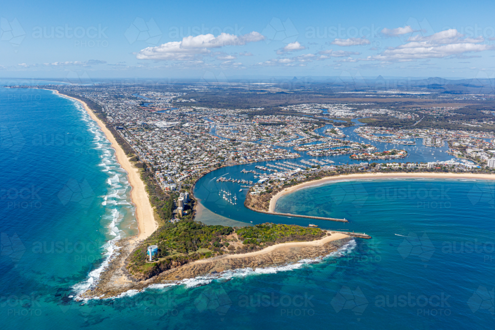 Aerial View of Mooloolaba and Point Cartright, Queensland - Australian Stock Image