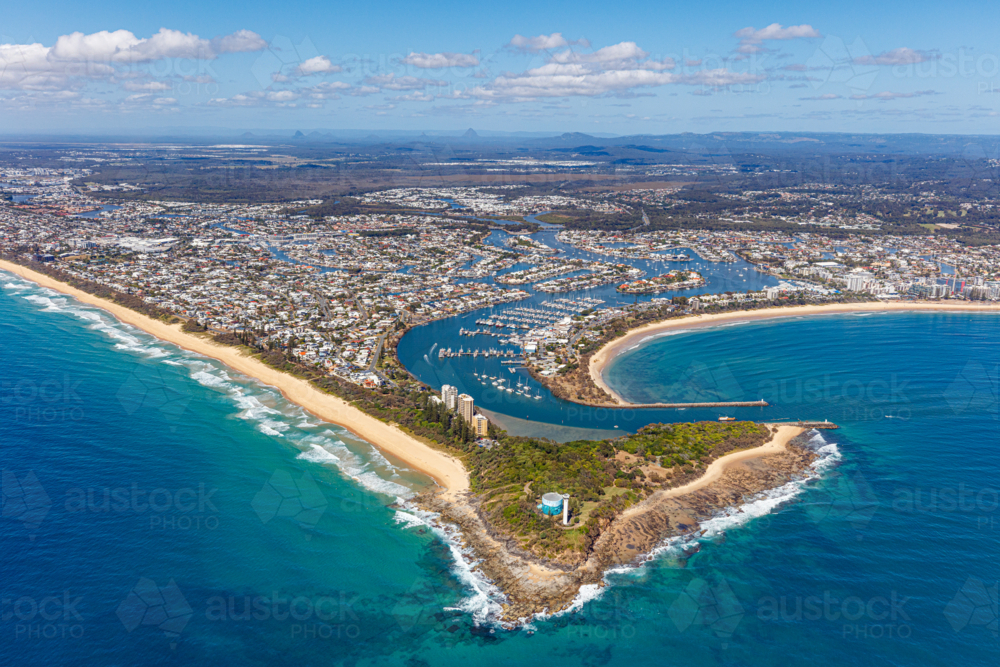 Aerial View of Mooloolaba and Point Cartright, Queensland - Australian Stock Image