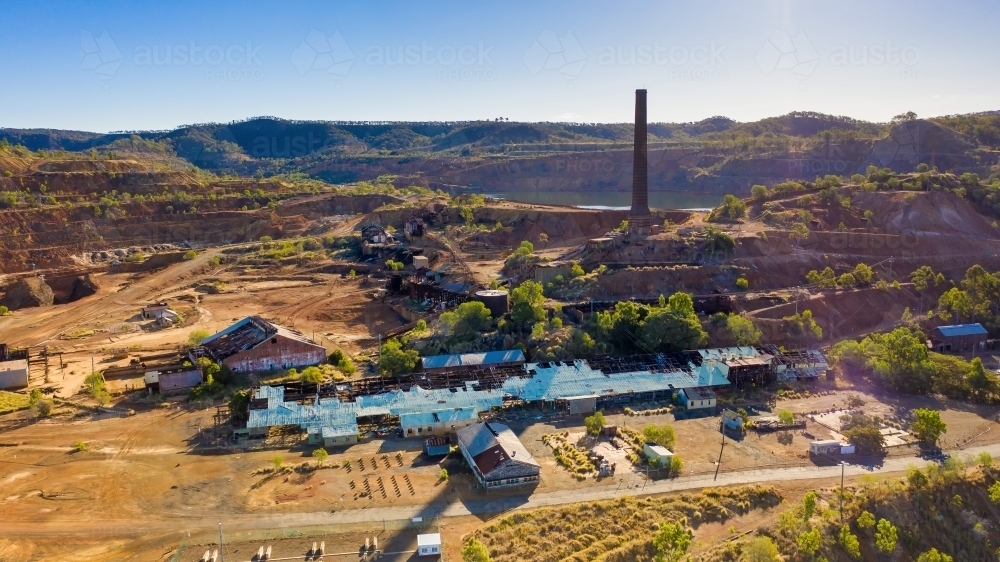 Aerial view of Mount Morgan Mine - Australian Stock Image