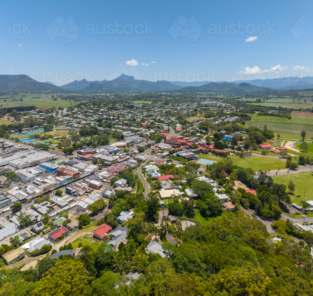Aerial view of Murwillumbah in northern New South Wales, Australia - Australian Stock Image