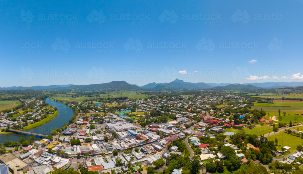 Aerial view of Murwillumbah in northern New South Wales, Australia - Australian Stock Image
