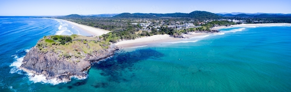Aerial view of Norries Headland and Cabarita Beach. - Australian Stock Image