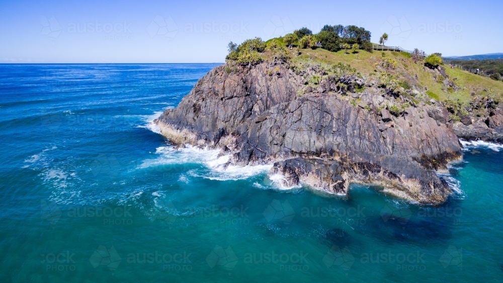 Aerial view of Norries Headland at Cabarita Beach. - Australian Stock Image