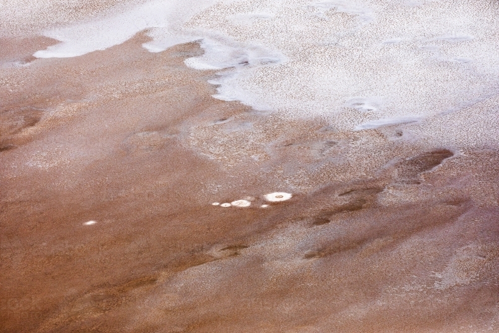 aerial view of outback salt lake - Australian Stock Image