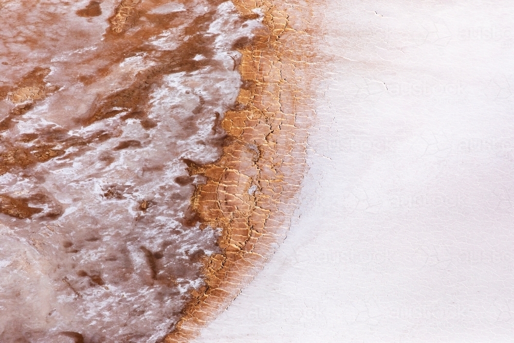 aerial view of outback salt lake - Australian Stock Image