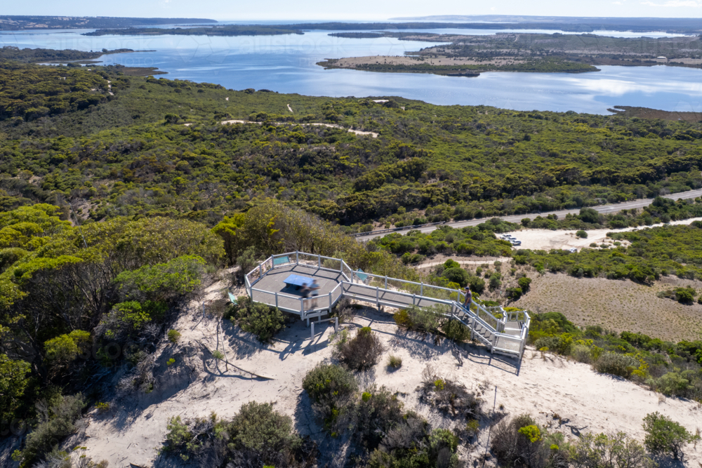 Aerial View of Prospect Hill Lookout Platform and Boardwalk, Kangaroo Island - Australian Stock Image