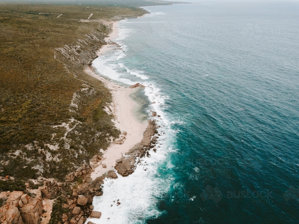 Aerial view of rocky coastline - Australian Stock Image