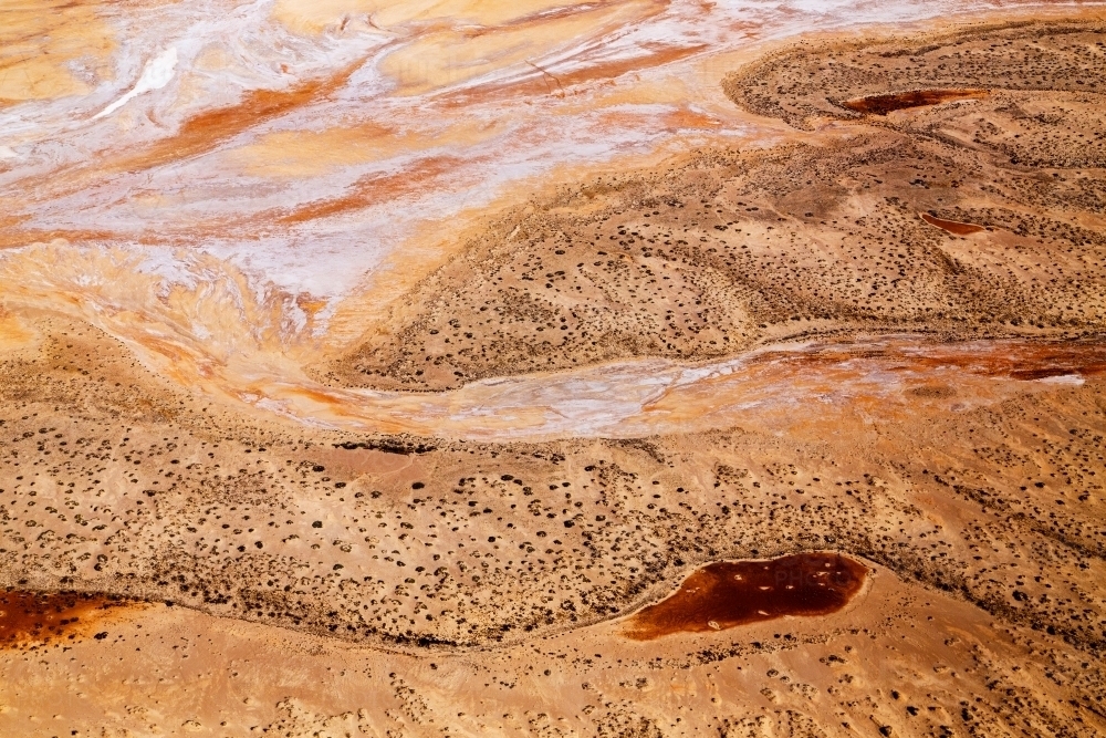 aerial view of sand dunes in outback landscape - Australian Stock Image