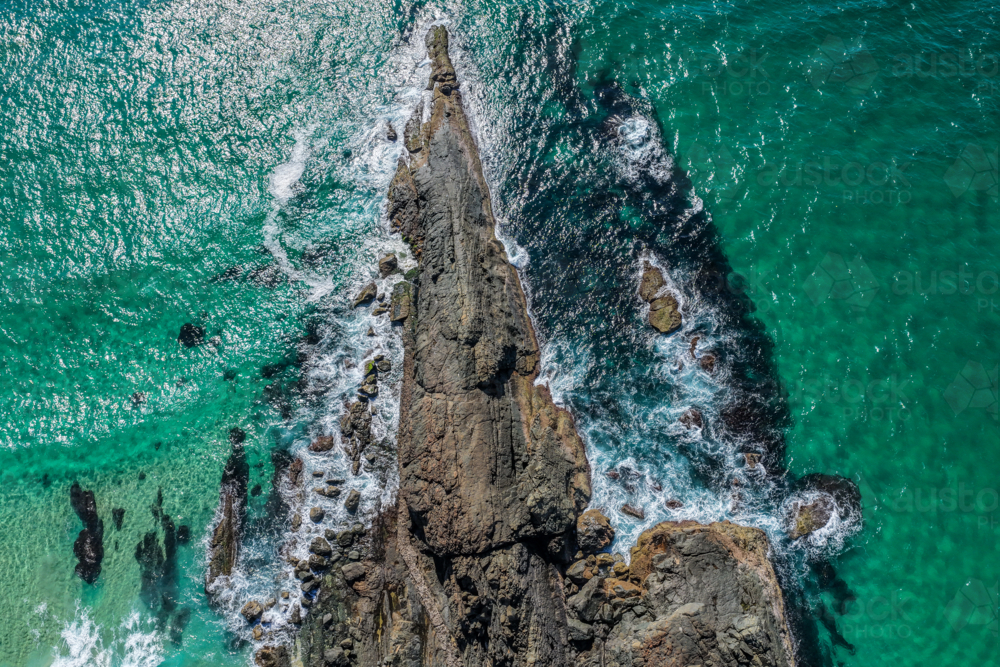 Aerial view of Seven Mile Beach in Forster, New South Wales - Australian Stock Image