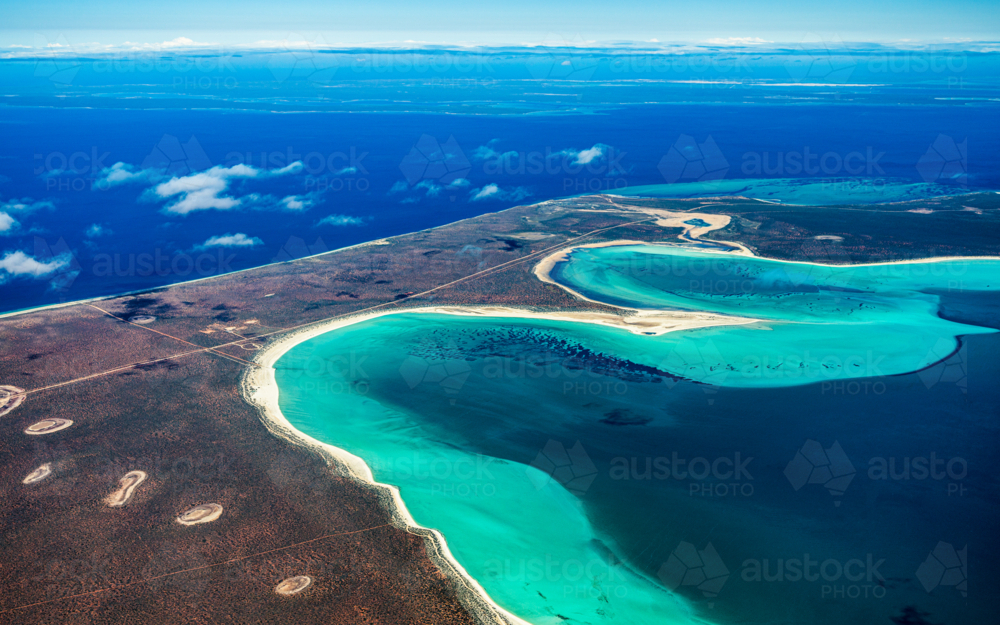 Aerial view of Shark Bay - Australian Stock Image