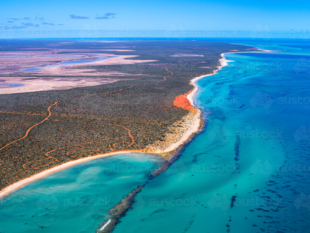 Aerial view of Shark Bay - Australian Stock Image